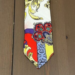 Rick Bennett Tie Artsy Colorful Paisley Print 100% Rayon USA 80s Mod Designer